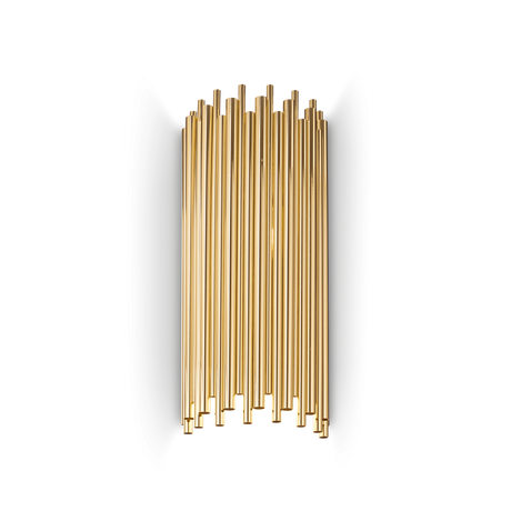 Aplique de pared Ideal Lux Pan dorado 2 luces 80W Ø25cm 208794