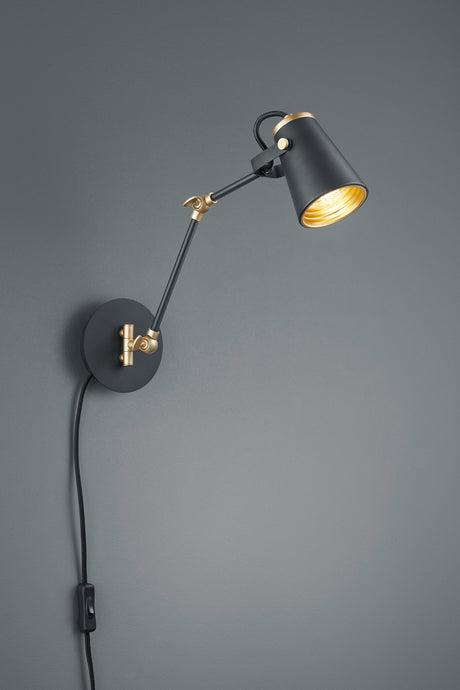 Aplique de pared Trio Edward LED negro mate 3000K 208870132