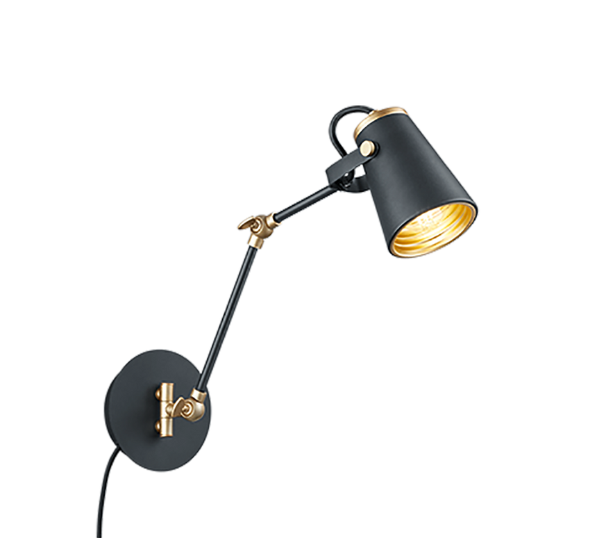 Aplique de pared Trio Edward negro mate 208870132