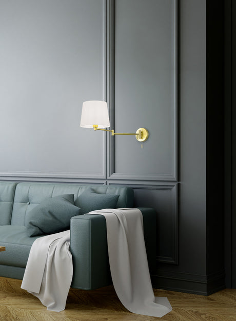 Aplique de pared Trio Lyon LED latón mate 2700K 32,5cm 209100108