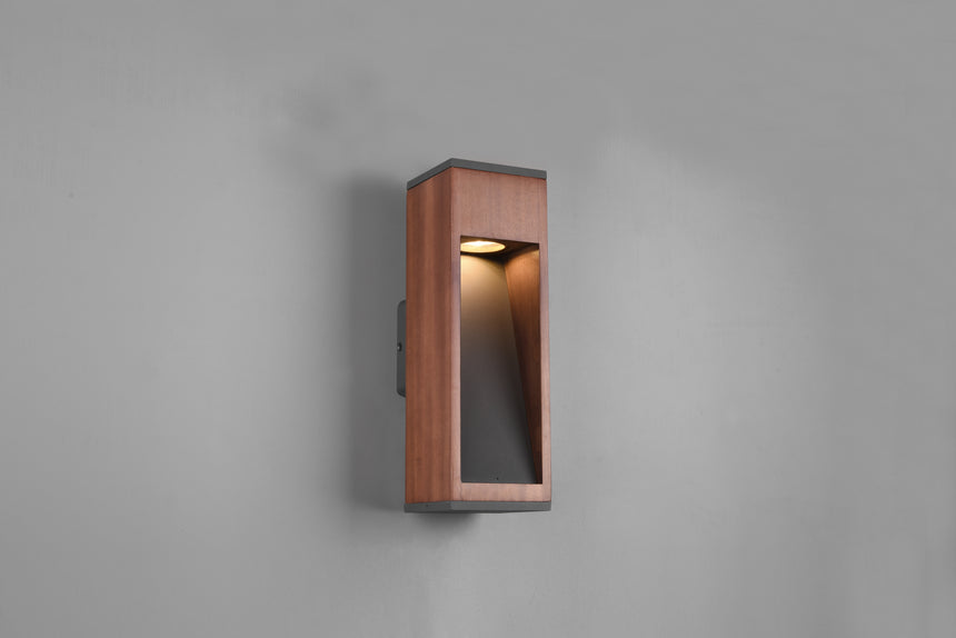 Aplique de exterior Trio Canning madera IP44 2