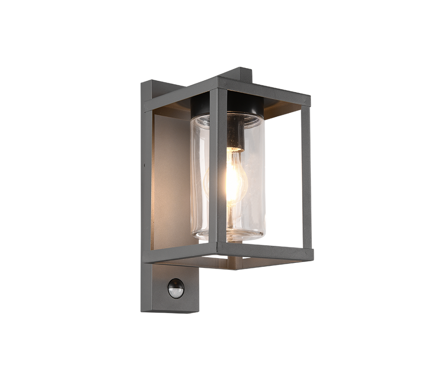 Aplique de exterior Trio Lunga antracita con sensor movimiento IP44 33,5cm 212069142