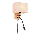 Aplique de pared Trio Nilam madera natural 212870236