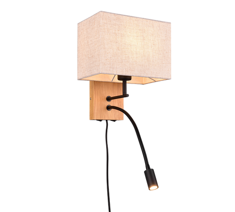 Aplique de pared Trio Nilam madera natural 212870236