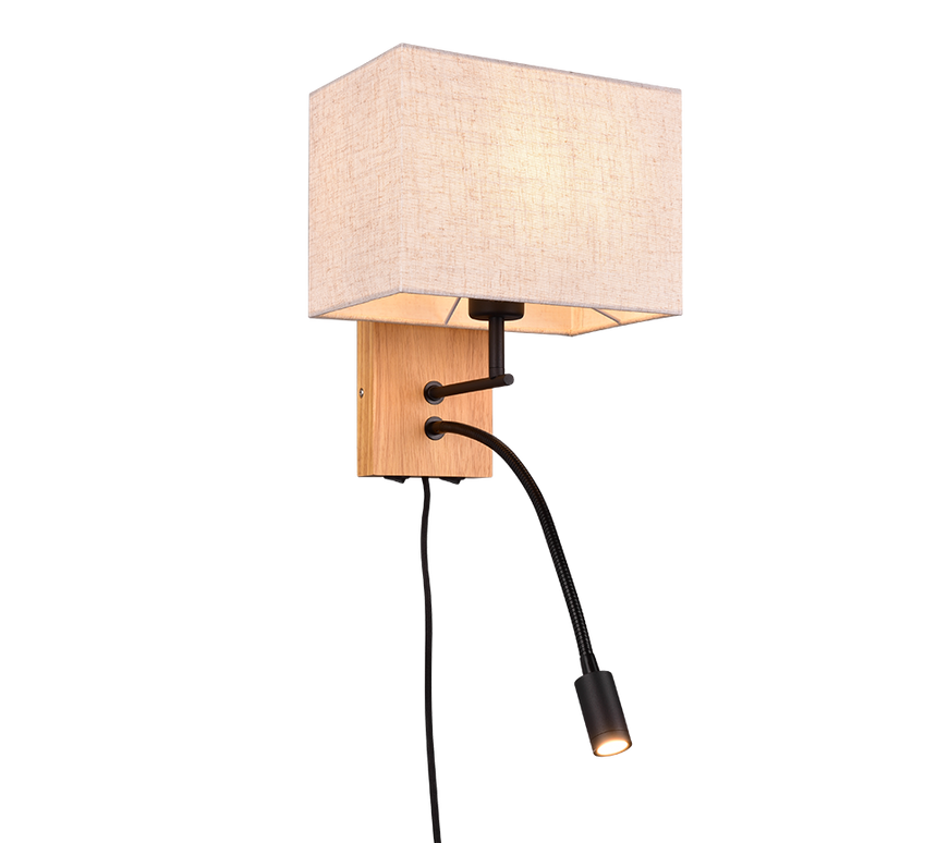 Aplique de pared Trio Nilam madera natural 212870236