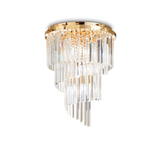 Plafón de techo Ideal Lux Carlton dorado cristal y cerámica 12 luces 480W Ø50cm 213507