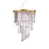 Lámpara colgante Ideal Lux Carlton dorado cristal y cerámica 12 luces 480W Ø50cm 213521