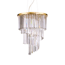 Lámpara colgante Ideal Lux Carlton cristal y cerámica 12 luces Ø50cm E14 dorado — ref. 213521 (1)