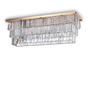 Plafón de techo Ideal Lux Martinez cristal y cerámica 8 luces 103cm E14 dorado — ref. 213569 (1)