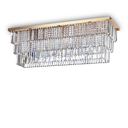 Plafón de techo Ideal Lux Martinez cristal y cerámica 8 luces 103cm E14 dorado — ref. 213569 (1)