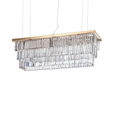 Lámpara colgante Ideal Lux Martinez dorado cristal y cerámica 8 luces 320W Ø0,1cm 213583