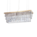 Lámpara colgante Ideal Lux Martinez cristal y cerámica 8 luces 103cm E14 dorado — ref. 213583 (1)