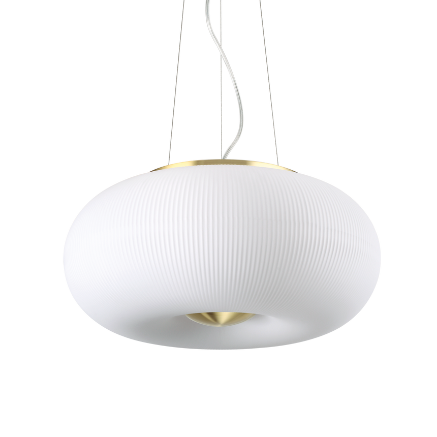 Lámpara colgante Ideal Lux Arizona blanco cristal 3 luces 27W Ø40cm 214474