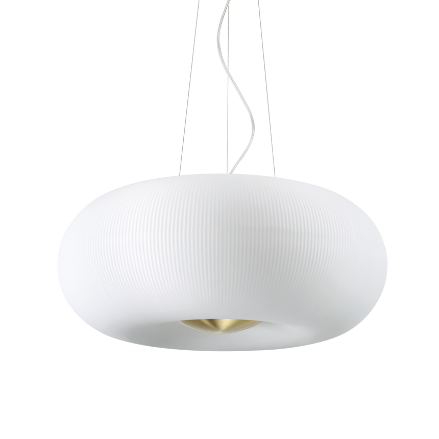 Lámpara colgante Ideal Lux Arizona blanco cristal 5 luces 45W Ø52cm 214481