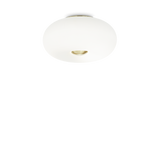 Plafón de techo Ideal Lux Arizona blanco cristal 3 luces 27W Ø40cm 214504