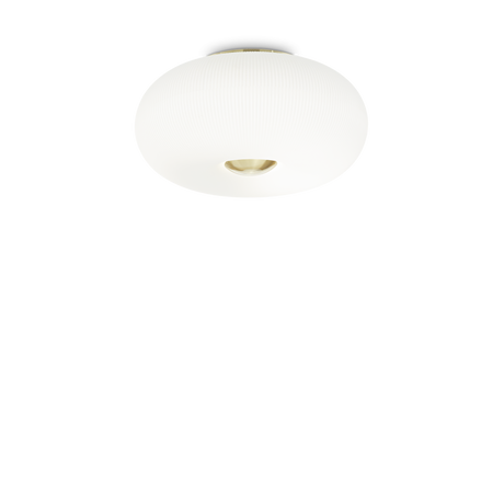 Plafón de techo Ideal Lux Arizona blanco cristal 3 luces 27W Ø40cm 214504
