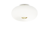 Plafón de techo Ideal Lux Arizona blanco cristal 5 luces 45W Ø50cm 214511