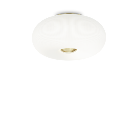 Plafón de techo Ideal Lux Arizona blanco cristal 5 luces 45W Ø50cm 214511