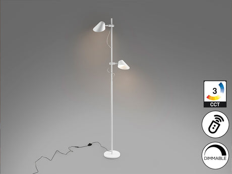 Lámpara de pie de salón Schuller Esino LED 2 luces blanco CCT orientable con mando 184cm vista 2