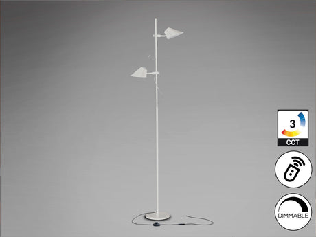 Lámpara de pie de salón Schuller Esino LED 2 luces blanco CCT orientable con mando 184cm vista 3
