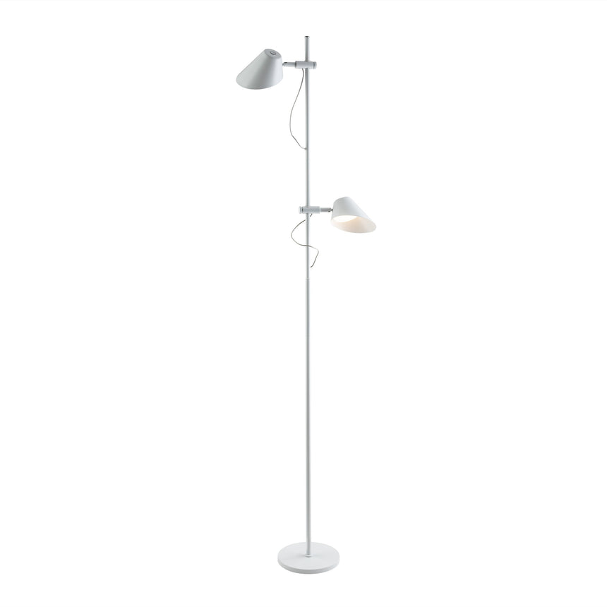 Lámpara de pie de salón Schuller Esino LED 2 luces blanco CCT orientable con mando 184cm ambiente