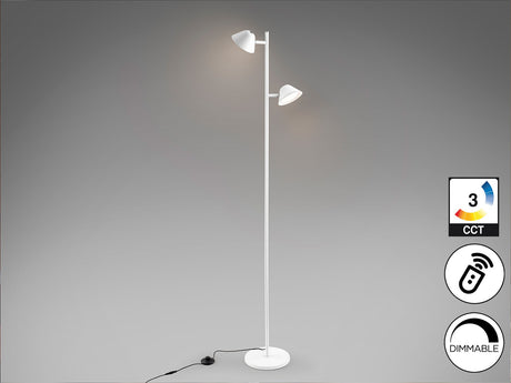 Lámpara de pie de salón Schuller Taros LED 2 luces blanco CCT orientable con mando 160cm vista 3