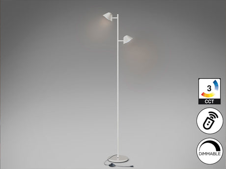 Lámpara de pie de salón Schuller Taros LED 2 luces blanco CCT orientable con mando 160cm vista 4