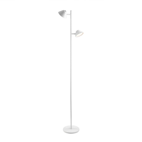 Lámpara de pie de salón Schuller Taros LED 2 luces blanco CCT orientable con mando 160cm ambiente