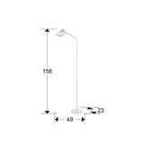 Lámpara de pie de salón Schuller Esino LED 1 luz blanco CCT orientable con mando 158cm dimensiones