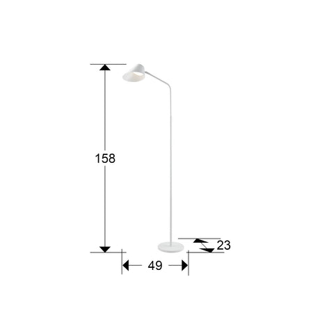 Lámpara de pie de salón Schuller Esino LED 1 luz blanco CCT orientable con mando 158cm dimensiones