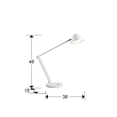 Lámpara de sobremesa Schuller Taros LED 1 luz blanco CCT 46cm dimensiones