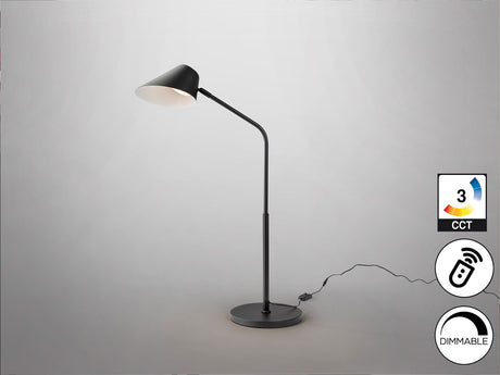 Lámpara de sobremesa Schuller Esino grande LED 1 luz negro CCT orientable con mando 77cm vista 4