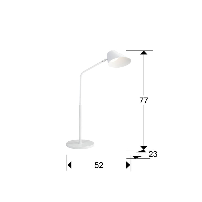 Lámpara de sobremesa Schuller Esino grande LED 1 luz blanco CCT orientable con mando dimensiones