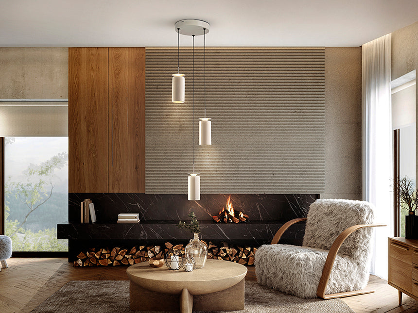 Lámpara de techo colgante Schuller Alfara 3 luces gris y craquelado crema cerámica 3000K 216531