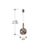 Lámpara de techo colgante Schuller Sapore 1 luz bronce oscuro y smoke 3000K dimensiones