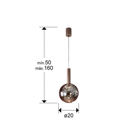 Lámpara de techo colgante Schuller Sapore 1 luz bronce oscuro y smoke 3000K dimensiones