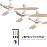 Sulion Ventilador de techo TONDA blanco/madera con luz 2171517