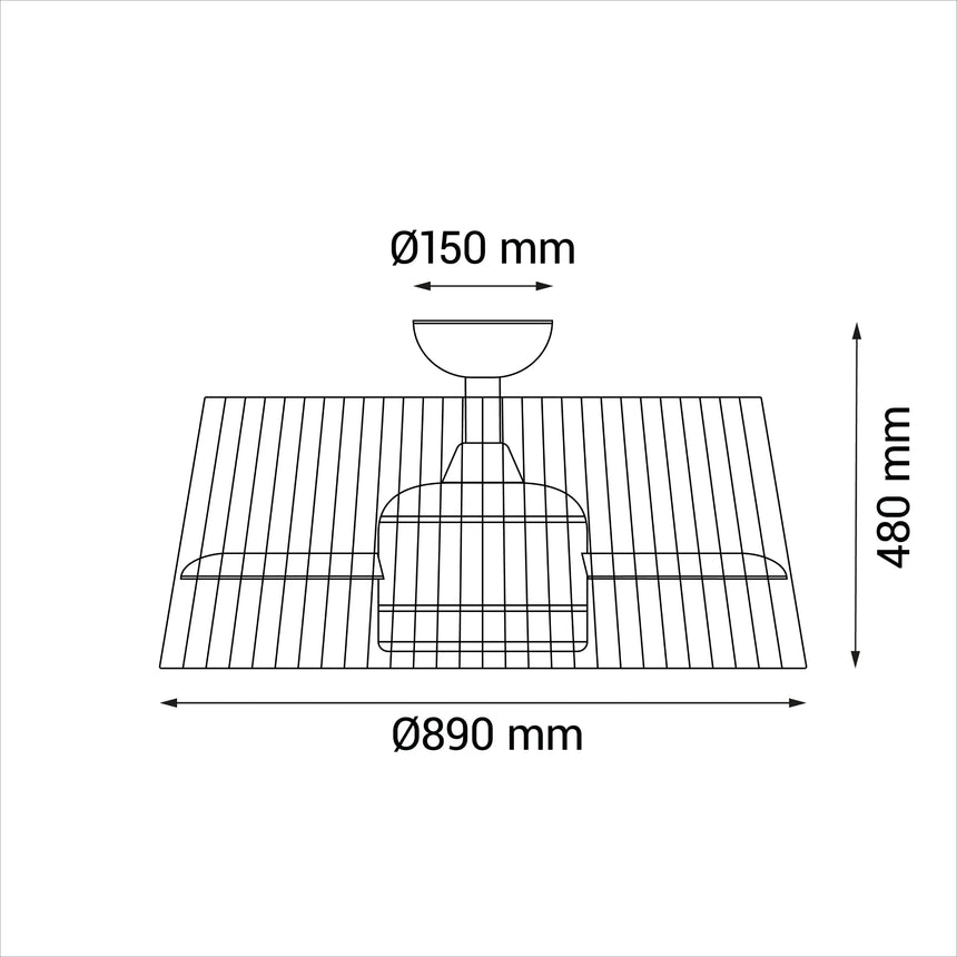 Sulion Ventilador de techo decorativo TERRA burdeos con luz 2182421