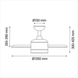 Sulion Ventilador de techo exterior TONDA madera oscura con luz 2183145
