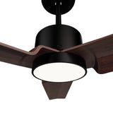 Sulion Ventilador de techo ANNE negro y madera oscura con luz 2183428