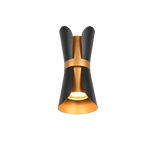 Aplique de pared Trio Coat LED negro y dorado 3000K 218600280