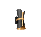Aplique de pared Trio Coat LED negro y dorado 3000K 218600280