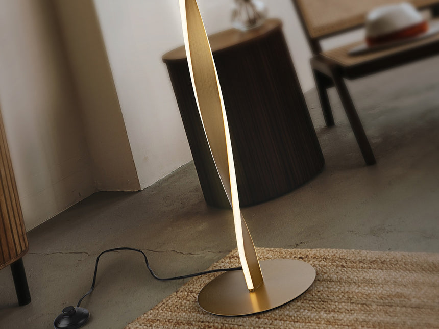 Lámpara de pie Schuller Twist LED oro 3000K 150cm vista 2