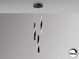 Lámpara de techo colgante Schuller Twist 3 luces negro 3000K 2 metros vista 3