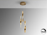 Lámpara de techo colgante Schuller Twist 3 luces oro 3000K vista 4