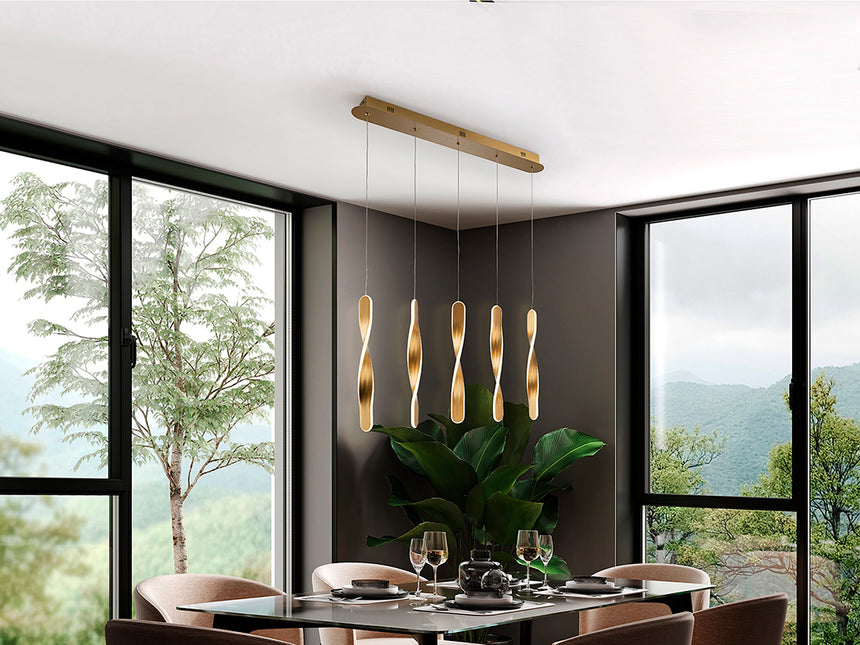 Schuller Twist Lámpara de techo colgante 5 luces oro 219527