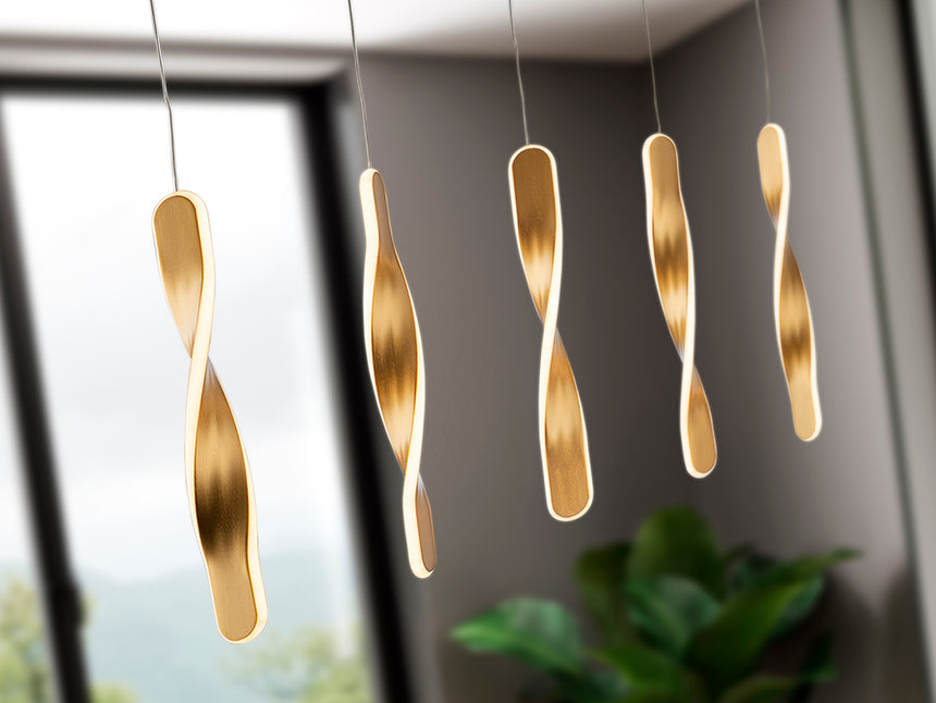 Schuller Twist Lámpara de techo colgante 5 luces oro 219527