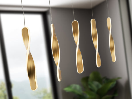 Lámpara de techo colgante Schuller Twist 5 luces oro 3000K vista 2