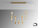 Lámpara de techo colgante Schuller Twist 5 luces oro 3000K vista 4