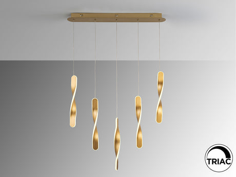 Lámpara de techo colgante Schuller Twist 5 luces oro 3000K vista 4